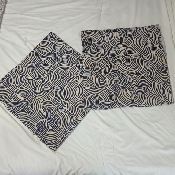 Rodeo Home 20" Navy/Crm Geometric Throw Pillow Covers (2) - Pillows not included - Picture 10 of 11